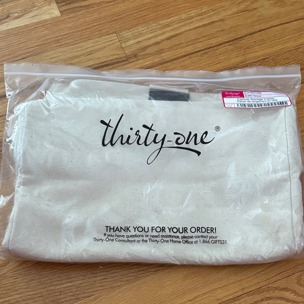 NWT - Thirty-One Canvas Storage Caddy (Natural)